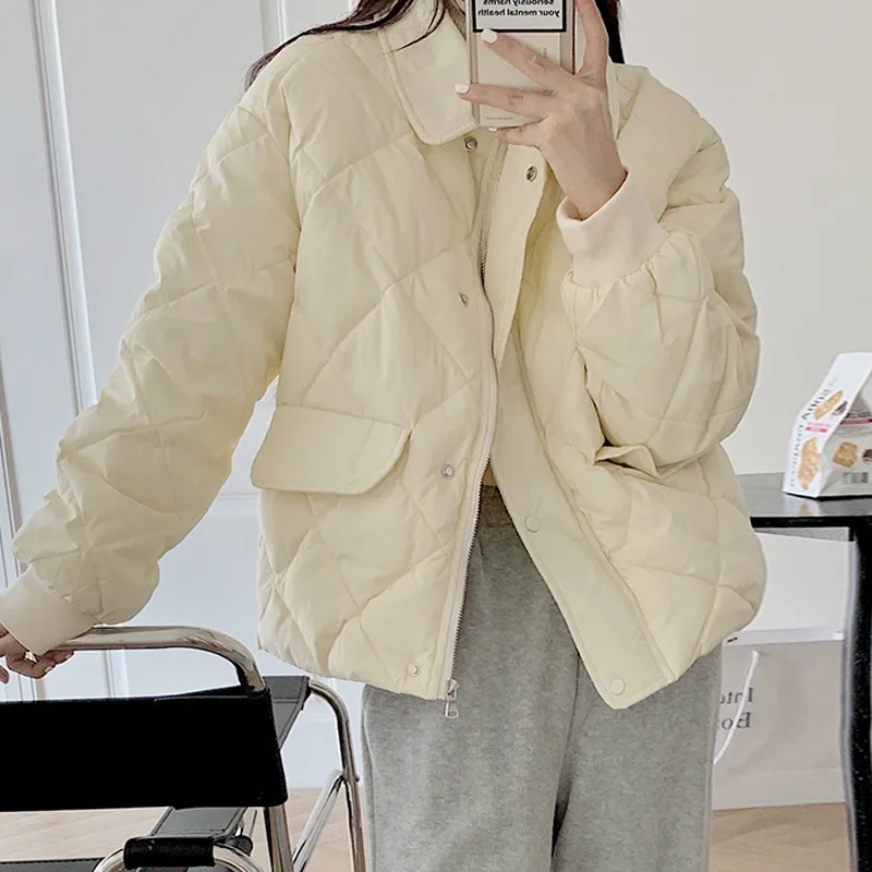 

GASPARINE женские парки 2021 Новая мода OL Корейская зимняя куртка на молнии однобортный воротник с хлопковой подкладкой кардиган Женское пальто