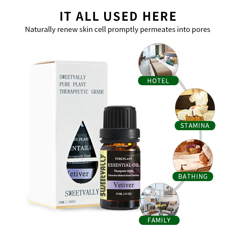 Эфирное масло Vetiver эфирное для снятия стресса ароматерапии диффузоры освежитель