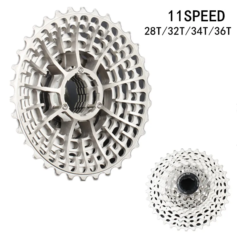Серебряный 11 s 11-28T Кассетный дорожный велосипед скоростной гравий 11-36T скорость