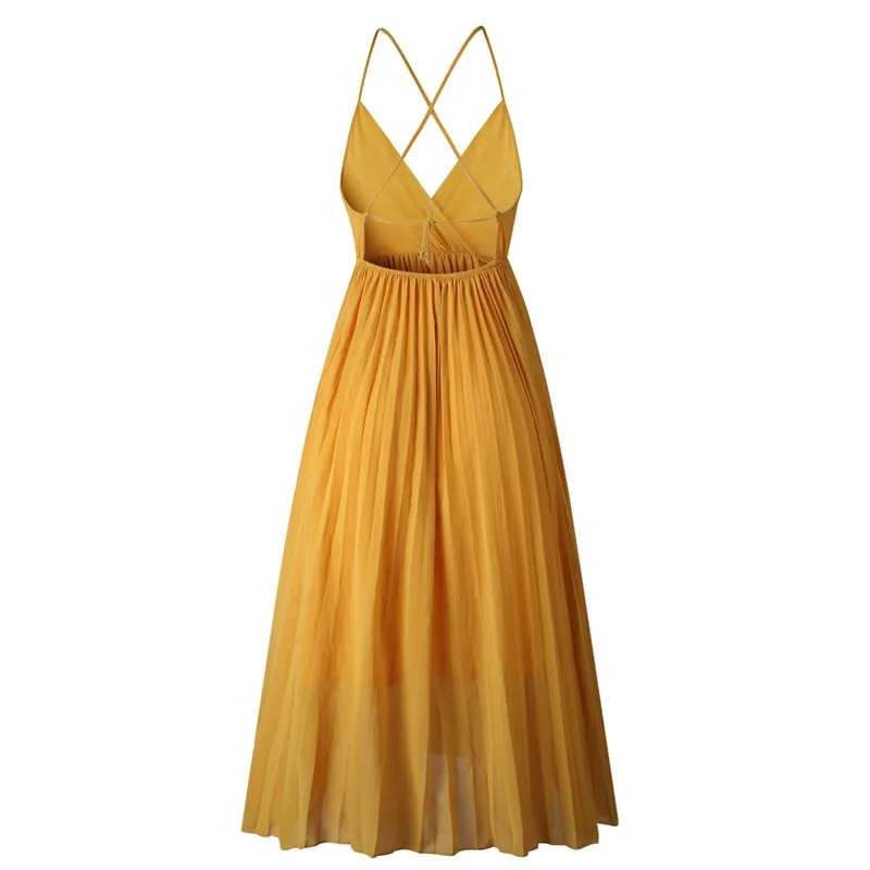 Wuhaobo сексуальное длинное платье туника Женская Сарафан в стиле бохо бретельках v