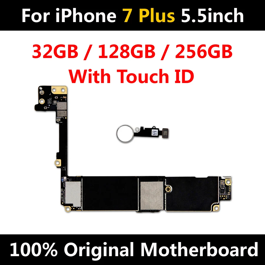 Заводская разблокированная материнская плата для iphone 7 Plus с/без Touch ID
