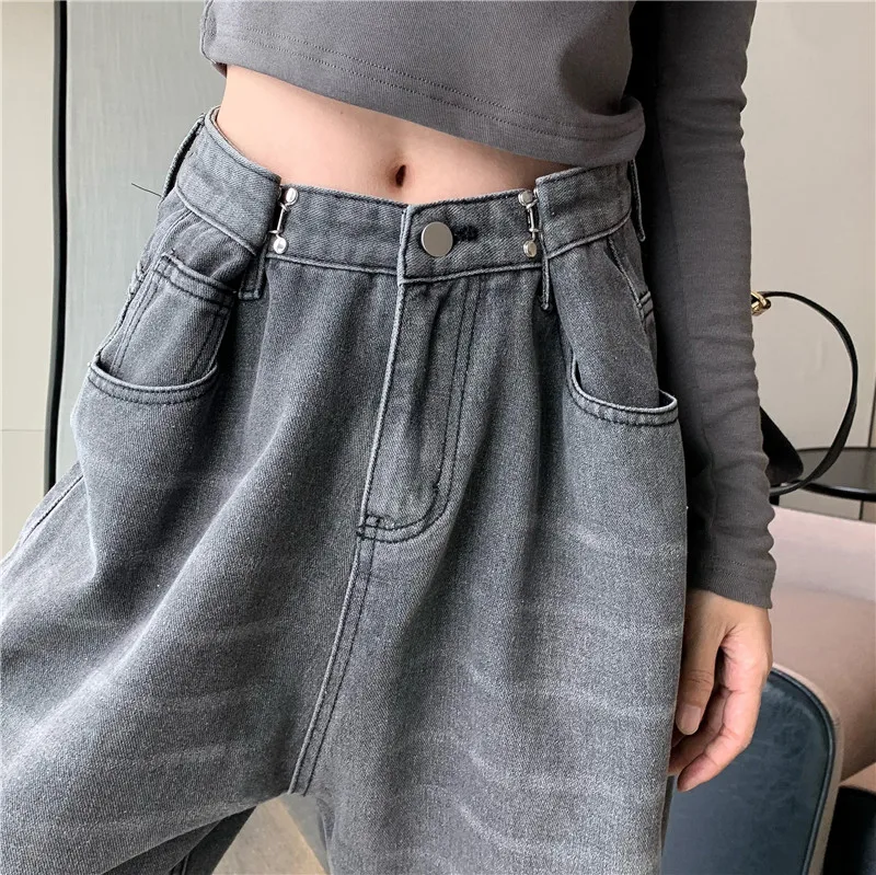 

2020 New Hyuna Loose Wide-Leg Jeans Retro Hook High Waist Mopping Pants Old Pants Women