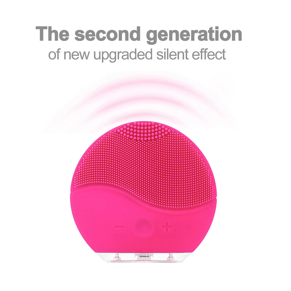 Ультразвуковая электрическая силиконовая Очищающая щетка для лица удаляет