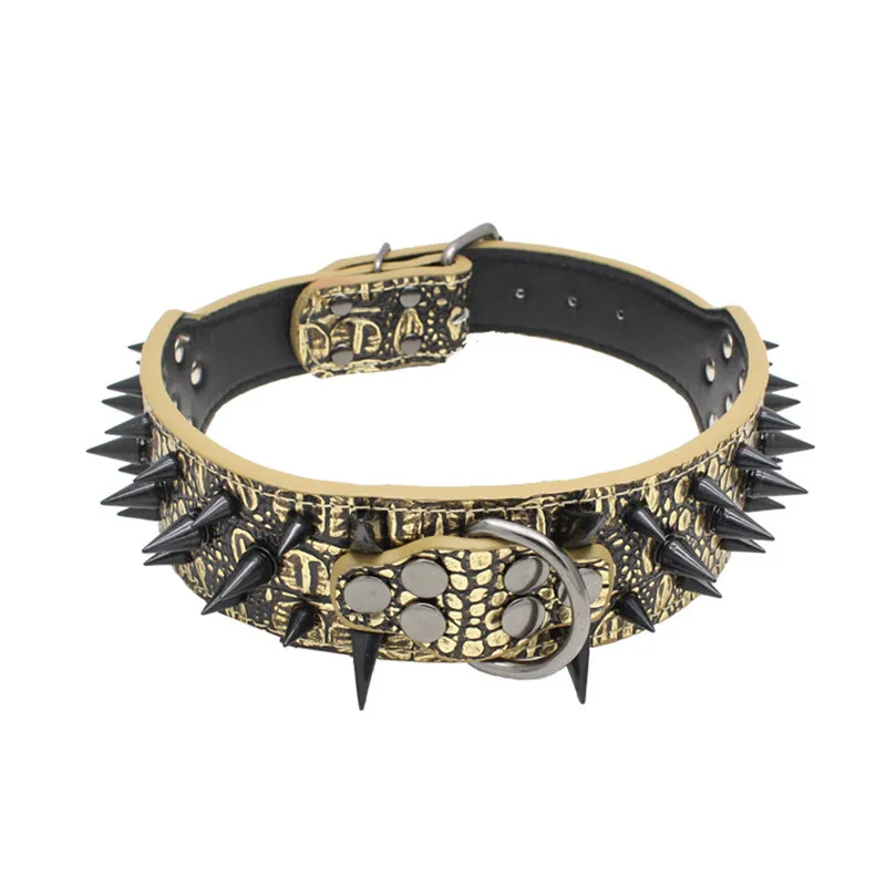 Spiked Big Dogs Collars Animals Accessories Rivet For A Large Dog Necklace Pitbull Pet Product Collar Supplies halsband hond | Дом и сад