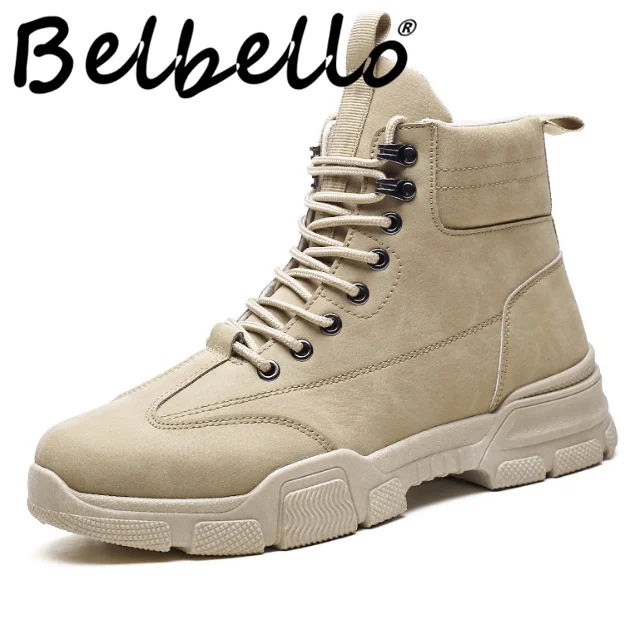 

Belbello New Winter personalized Men's Desert boots Leisure men's boots High-top Martin boots rise keep warm Men's desert boots