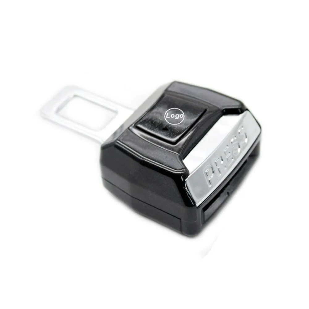 1PCS Free Car Logo Universal Vehicle Seat Belt Extension Padding Extender Strap Safety Buckle Clip Plug