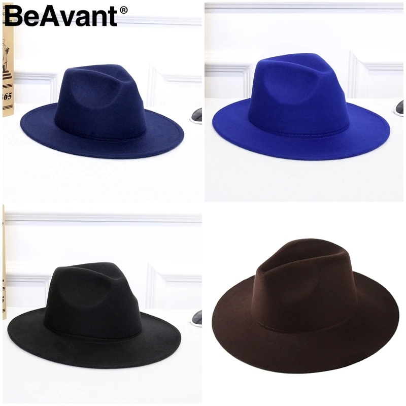 Женская шерстяная фетровая шляпа BeAvant элегантная винтажная от солнца с широкими
