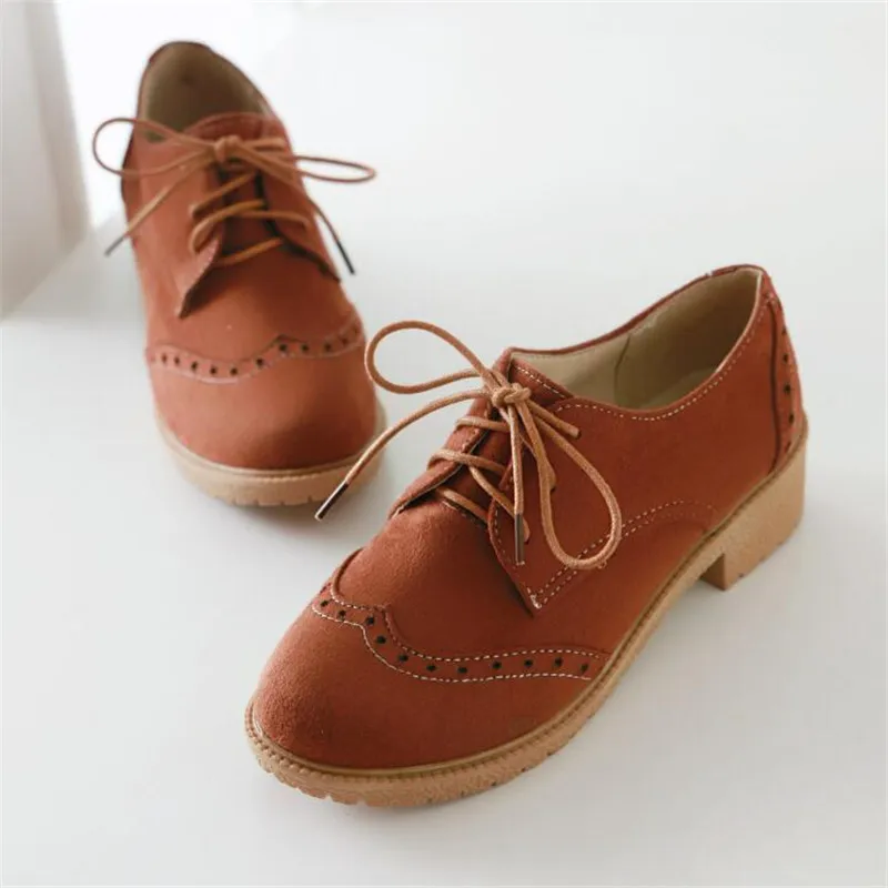 

Fashion Oxford Flat Shoes Woman Casual Platform Shoes Lace Up Sneakers Womens Vintage Flat Shoes Female Zapatos De Mujer