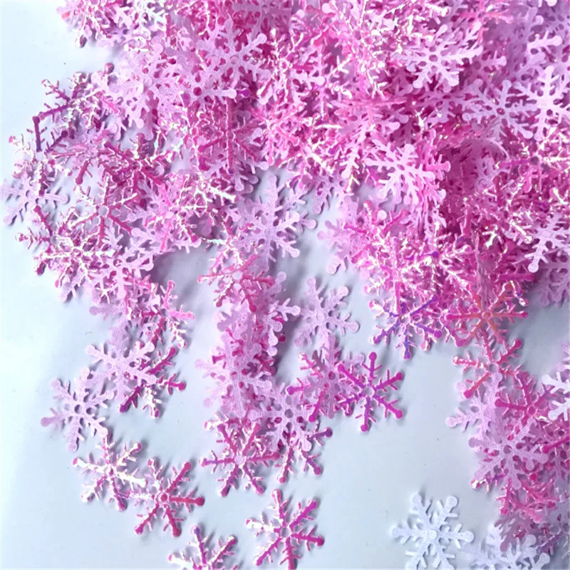 

300pcs/lot Christmas Snowflakes Confetti Artificial Snow Xmas Tree Ornaments Decorations for Home Navidad Party Wedding Decor