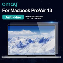 OMAY Macbook Screen Protector Anti-blue Flexible Glass Film for Air Pro 13 M1 A2338 2337 2289 2251 2179 2159 1932 1989 1708 1706