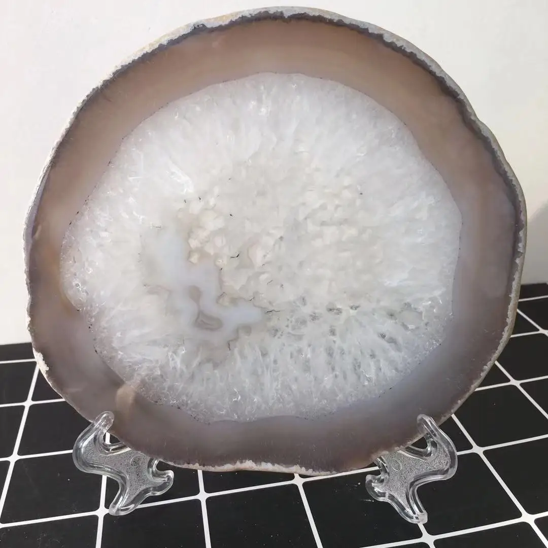 13-15CM  Large  Agate Slice Geode Polished Crystal Quartz