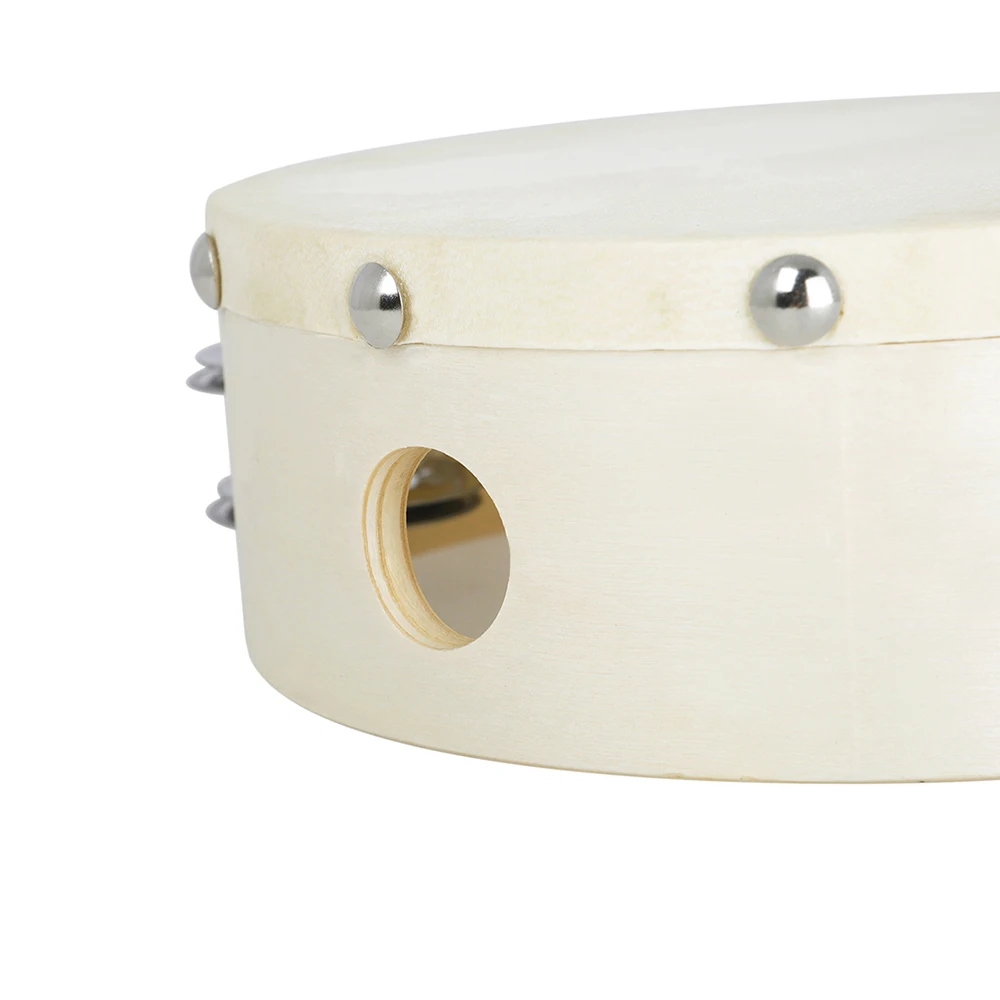 Деревянный тамбурный ручной барабан 6-дюймовый из овчины двухрядный инструмент