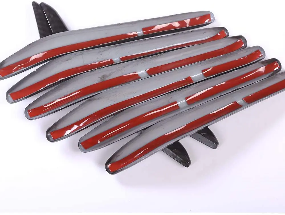 

Carbon Fiber Style Front Grille Center Body Decoration Strips 8pcs For Maserati Levante 2016