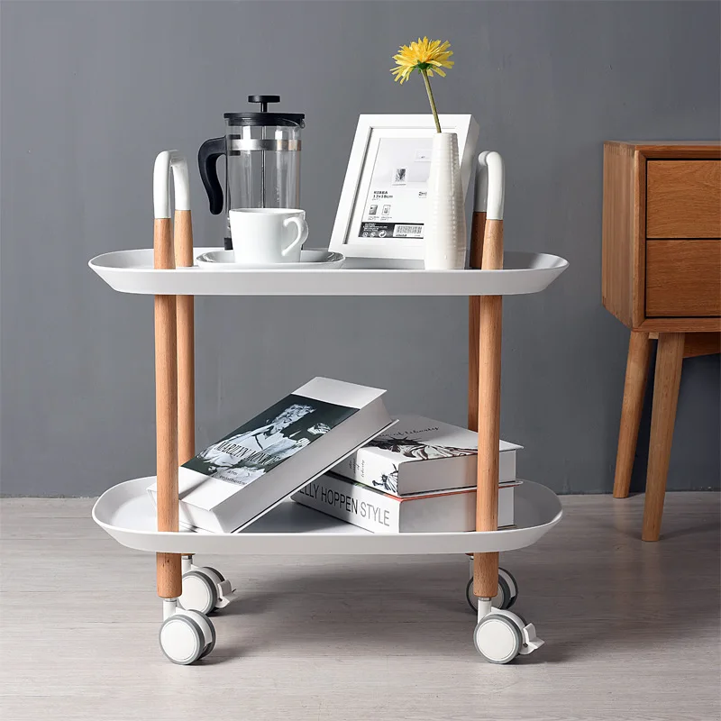 

Mini Movable Storage Rack Cart Kitchen Bedroom Bathroom Organizer Bed Sofa Side Coffee Table Plate Barber Salon Garden Shelves