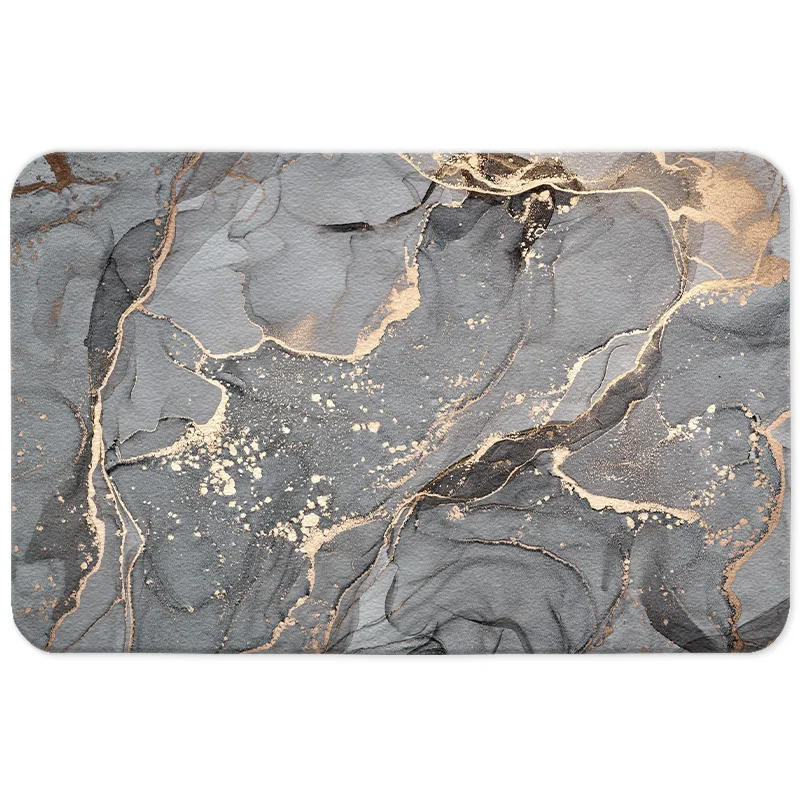 

European Bathroom Mat Waterproof Absorbent Shower Grey Door Rug Non Slip Bath Mat Floor Tappeti Bagno Bathroom Decor BK50YS