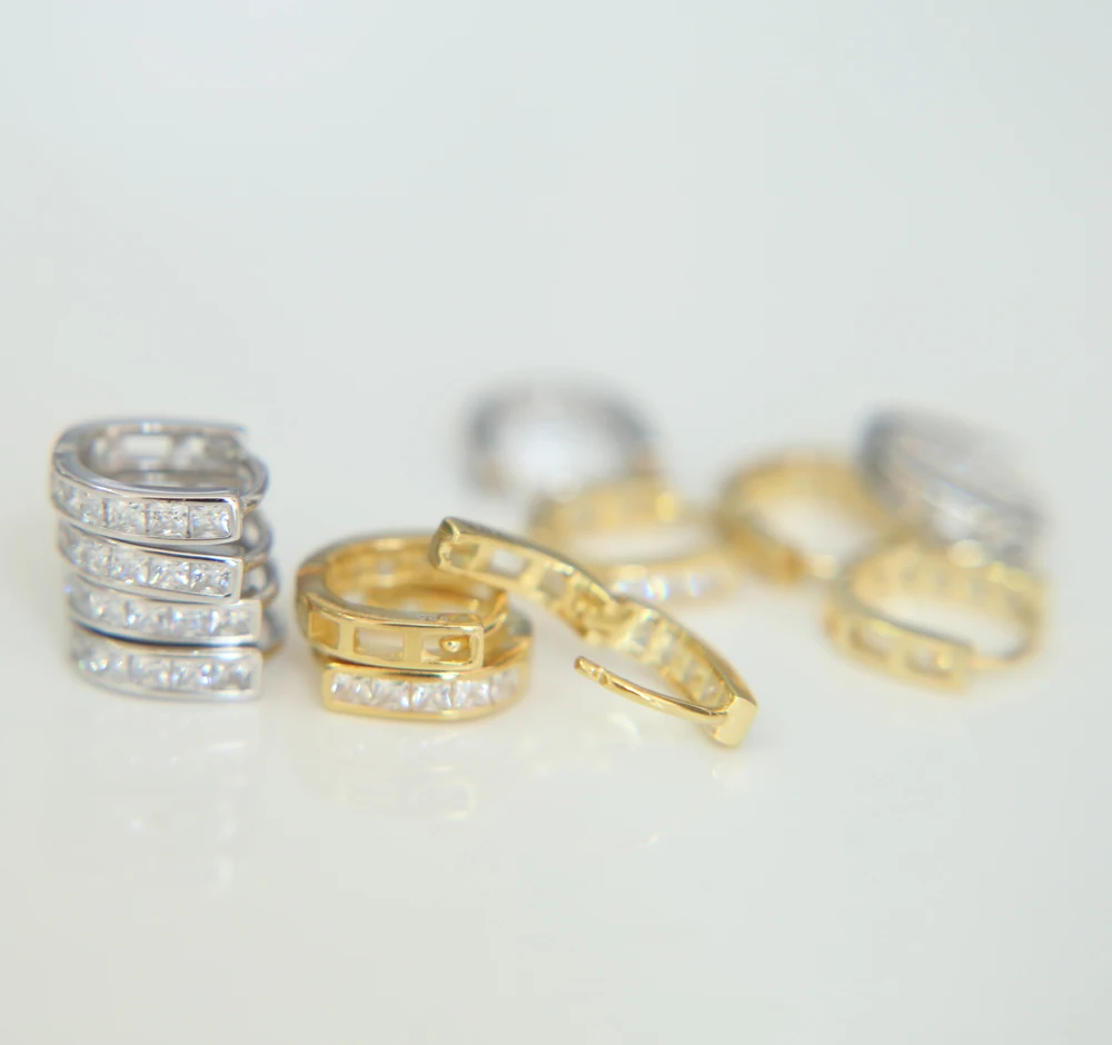 100% 925 пробы серебряные крошечные милые маленькие девочки подарок Huggie обруч