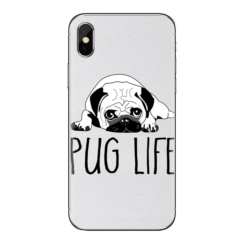 For Samsung Galaxy S3 S4 S5 Mini S6 S7 Edge S8 S9 S10 Plus Note 3 4 5 8 9 Cute Pug Dog HD Wallpapers TPU Transparent Cases Cover |