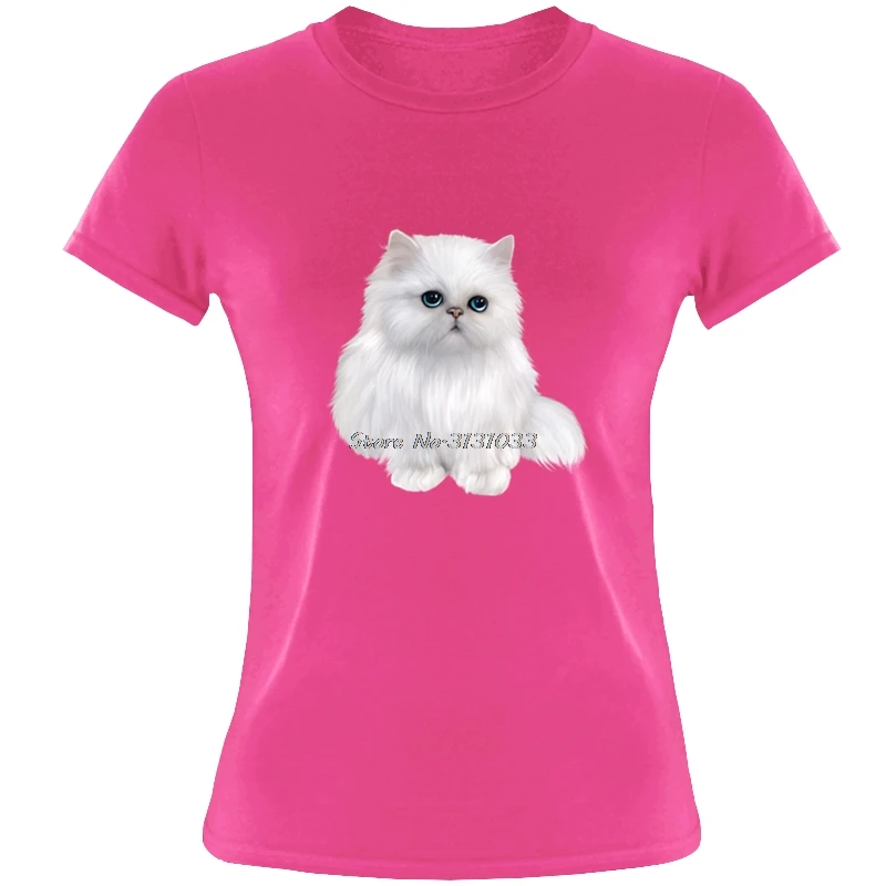 

Fashion Clothing Persian Cat T-Shirt Women Print Casual Cotton T Shirt Summer Style Hip Hop Tops Tees Harajuku Streetwear