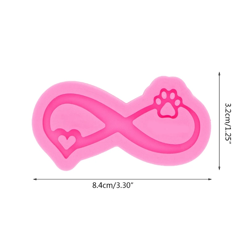 

Love Ribbon Bear Paw Keychain Epoxy Resin Mold Necklace Pendant Silicone Mould DIY Crafts Jewelry Casting Tool