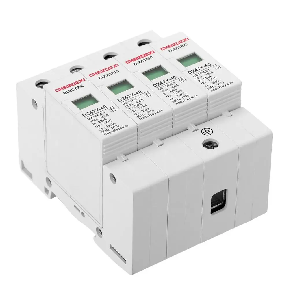 

DZ47Y-40KA 385V SPD House Surge Protector Protective Low-voltage Arrester Device 4P Lightning Protecting Device