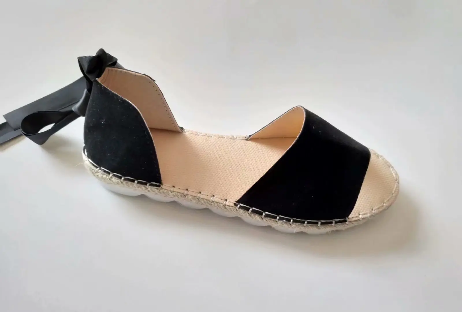 

Med Female Sandal Straw Shoes Women Large Size Breathable Strappy Heels Shallow Mouth Medium Girls Handmade Beige Big Lace Up Cl