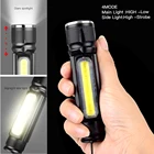 COB Светодиодный фонарь с магнитом водонепроницаемый перезаряжаемый тактический фонарь Открытый Кемпинг лампа USB-вспышка рыболовный фонарь