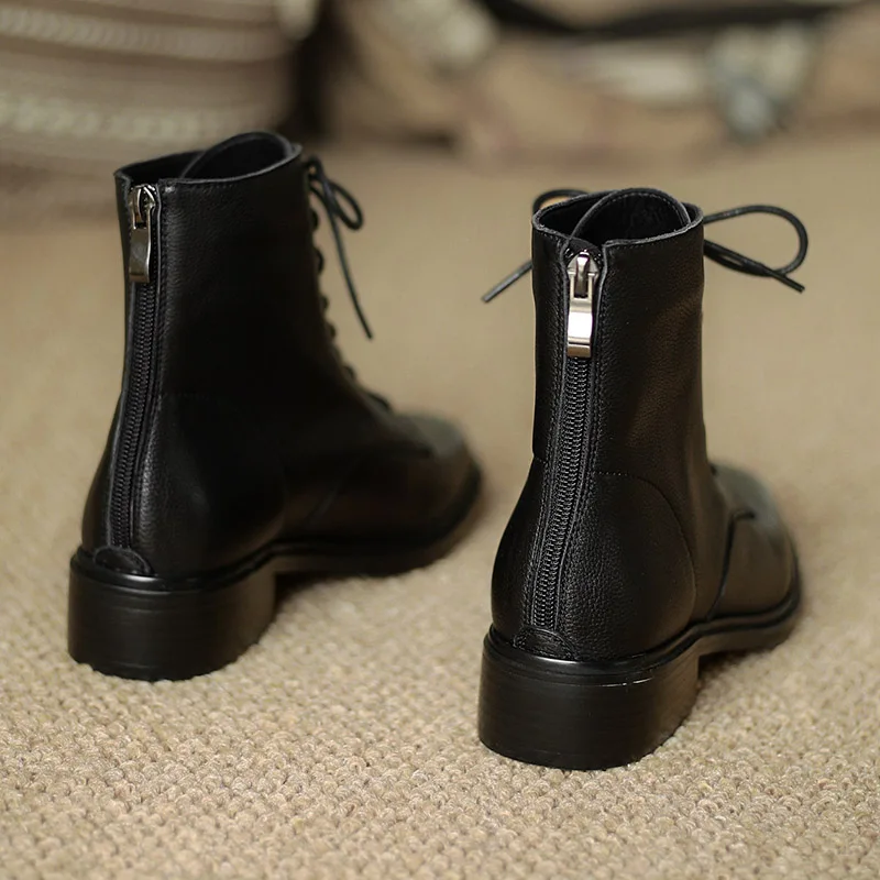 Ботинки мартинсы Mordoan из натуральной воловьей кожи на плоской подошве с