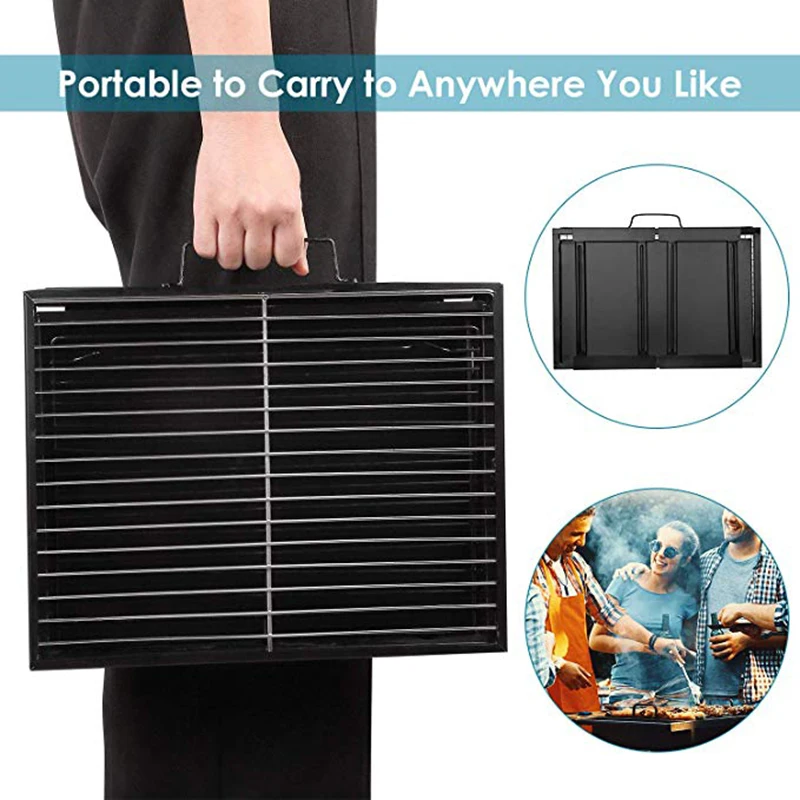 Портативный гриль для барбекю TEENRA складной угольный аксессуары кемпинга пикника