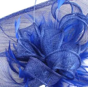 Новинка, 4 слоя, sinamay, вуалетки, millinery, женские, вечерние, для чаепития, головные уборы, женские, свадебные, для свадьбы, головной убор, модный, для случая - Цвет: royal blue