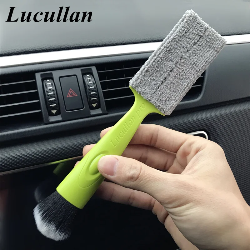 

Lucullan двухсторонние многофункциональные щетки для чистки салона, инструменты для мойки автомобиля, панель кондиционирования воздуха, удаление пыли