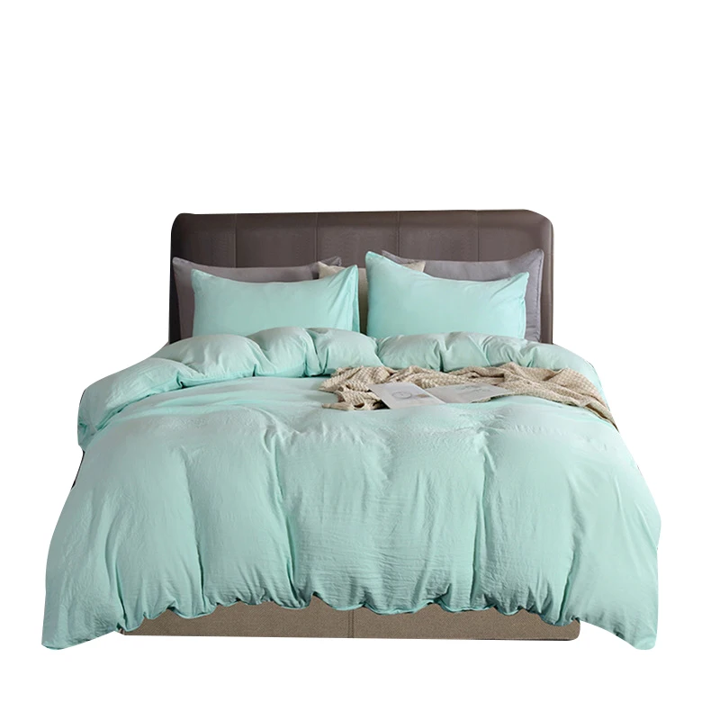 Простой стиль пододеяльник набор сплошной цвет супер мягкий комплект