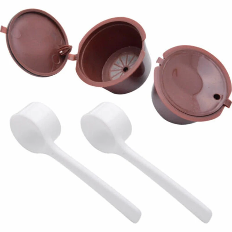 Reusable Coffee Capsule For DOLCE GUSTO Machine Hot Chocolate Filter Set Refillable +Spoon Kitchen Accessories | Дом и сад