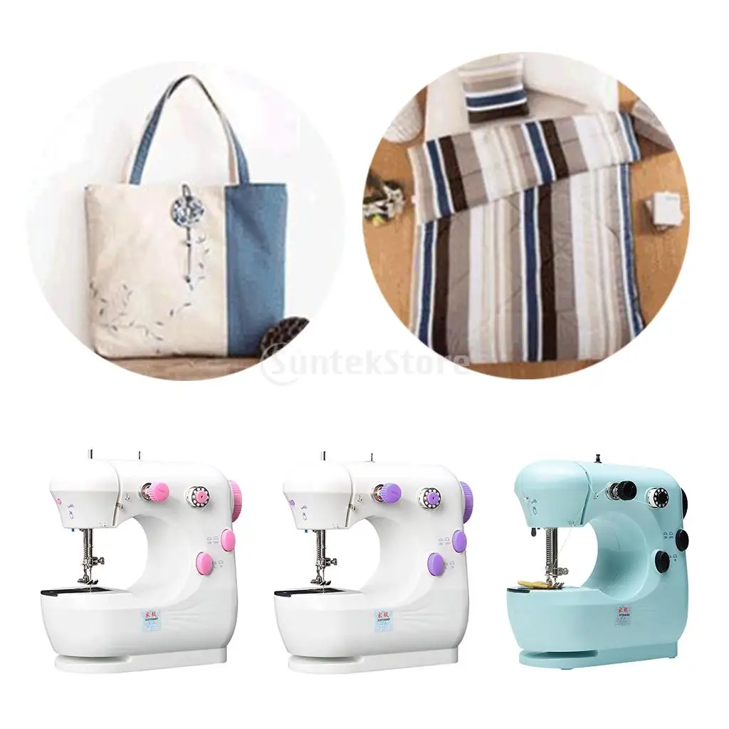 

Mini Sewing Machine Portable Household Desktop Electric Crafting Clothes Mending Machine Tailor for Home