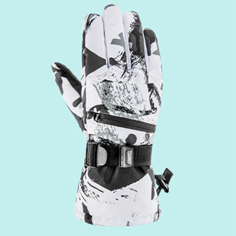 

Ski Gloves Ultralight Waterproof Winter Warm Glove Snowboard Motorcycle Riding Snow Waterproof Gloves Gray+White