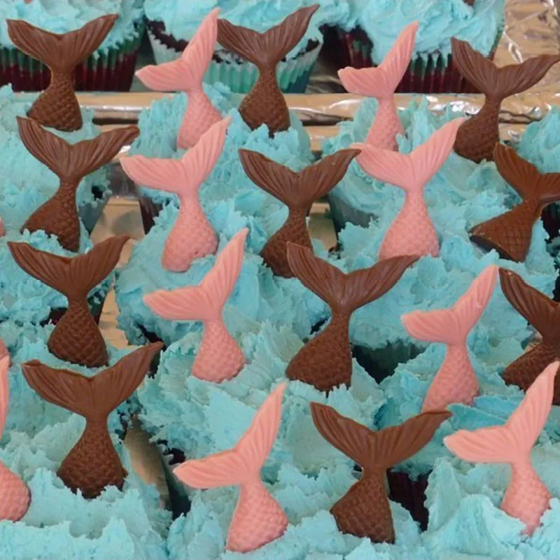 Силиконовая мини форма хвост русалки формы для помадки торта шоколадная глина