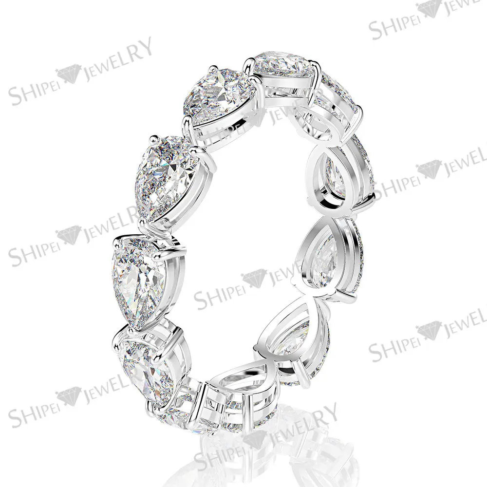 Капли воды 5ct Moissanite набор колец с бриллиантами 100% оригинал серебро 925 пробы