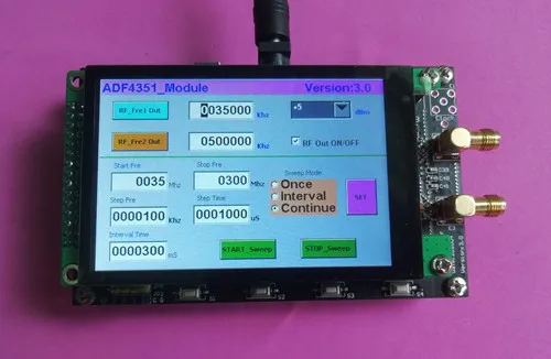 

ADF4350/ADF4351 Module 3.5-inch Capacitive Color Screen Dot Frequency/sweep Frequency RF Signal Source
