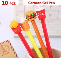 10pcs hotsale fashion cartoon gel pens student pens stationery cute pen cat black neutral pen office school supplies bear kawaii