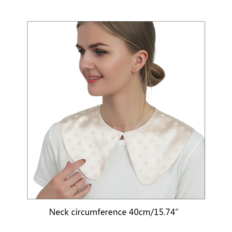 

066C Shoulder Covers with Fixing Button Chiffton Made Collars with Wavy Edge