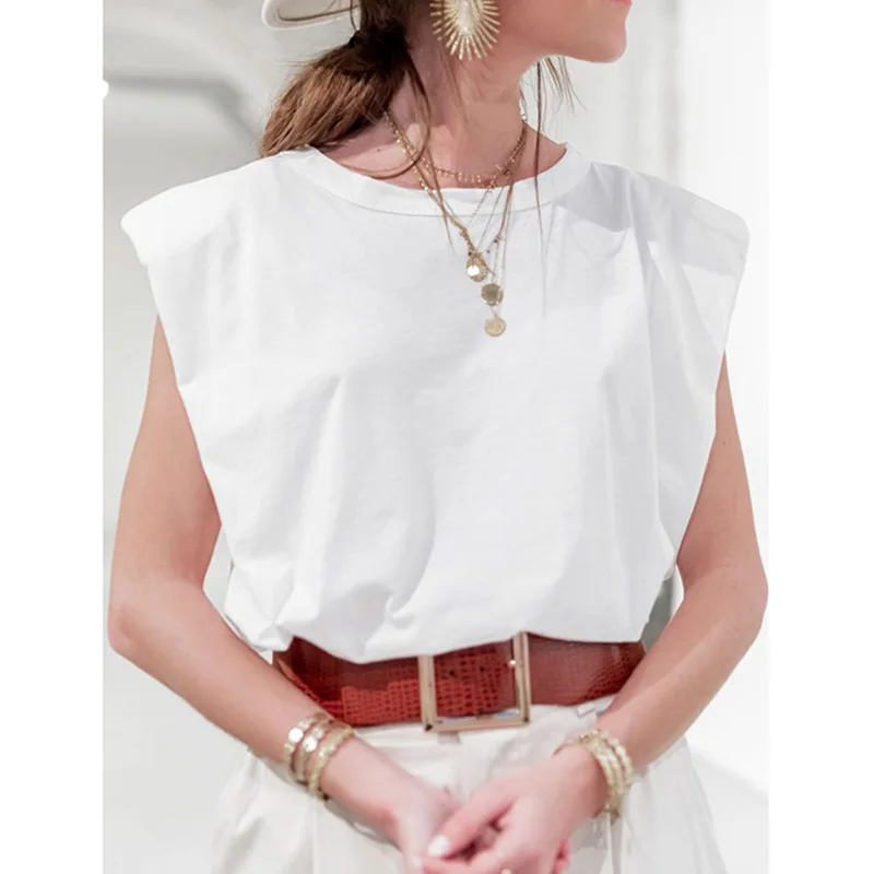 Женская футболка с круглым вырезом Повседневная летняя планкой свободная