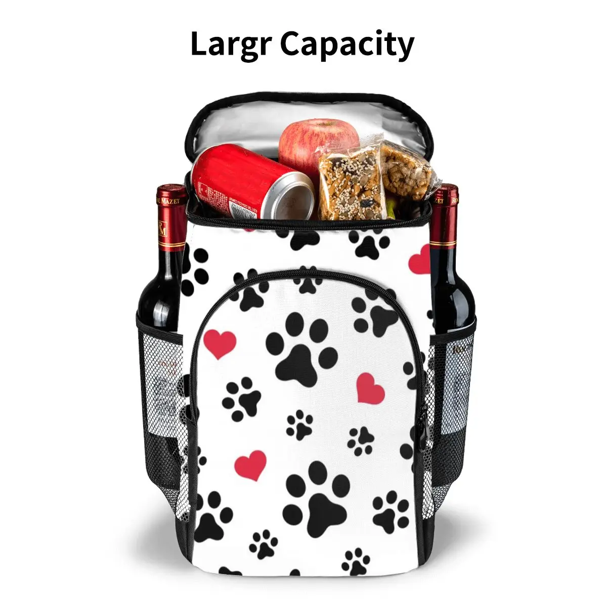 thermal backpack dogs cats paws heart love waterproof cooler bag large insulated bag picnic cooler backpack refrigerator bag free global shipping