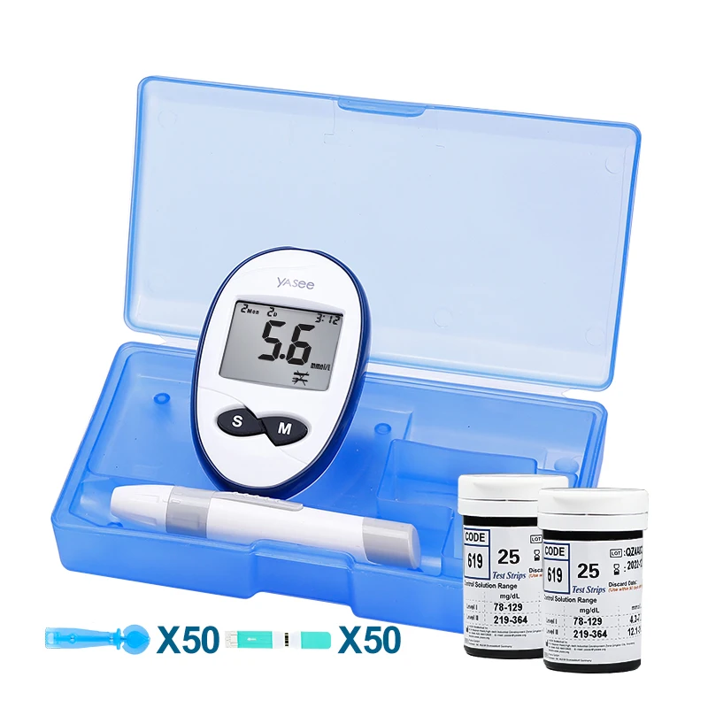 

1Set Blood Glucose Monitor Health Aid Glucometer 50PCS Test Strips Lancets Kit Medical Blood Sugar Meter Diabetes Tester