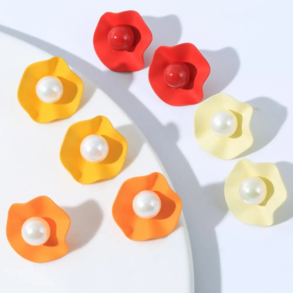 Серьги-гвоздики Neoglory женские антиаллергенные милые цветочные с жемчугом 2020 |