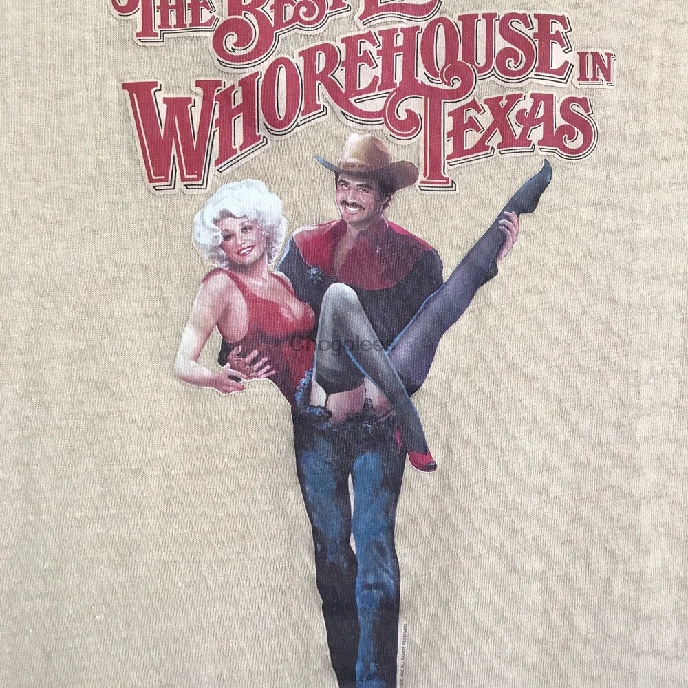 Винтажная промо-рубашка 1982 Dolly Parton and Burt Рейнольдс Лучший маленький Whorehouse в Техасе