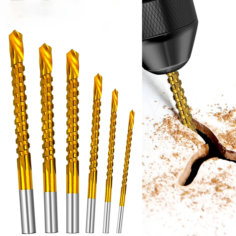 

6Pcs Cobalt Drill Bits Set Spiral Metric Composite Tap Drill Bit Tap Twist Drill Bit Wood Drill For Cutting Drilling Slotting