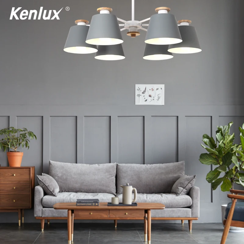 Современная Минималистичная люстра в скандинавском стиле из массива дерева с 3/6/8