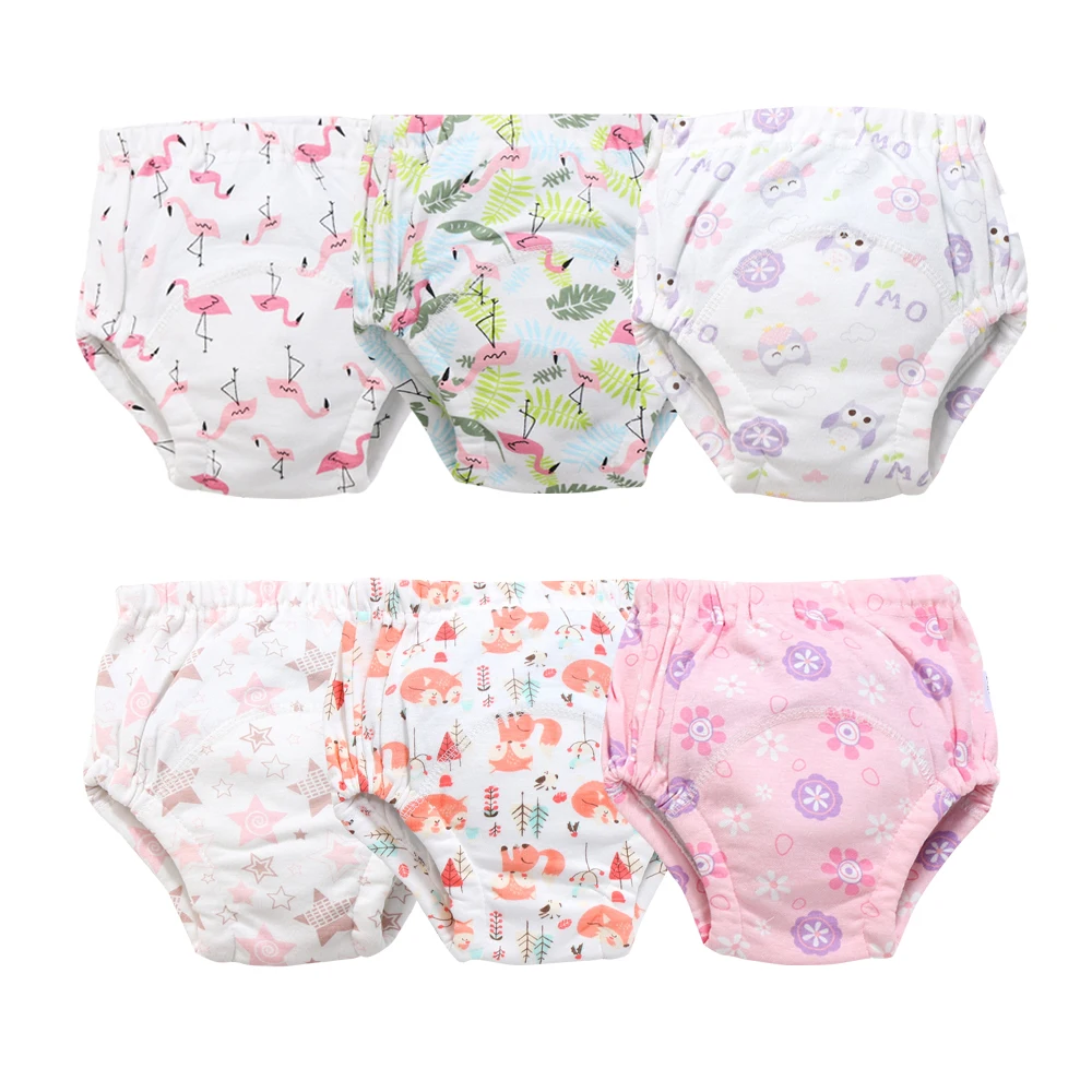 6 шт./лот хлопковые тренировочные штаны для малышей унисекс детское нижнее белье