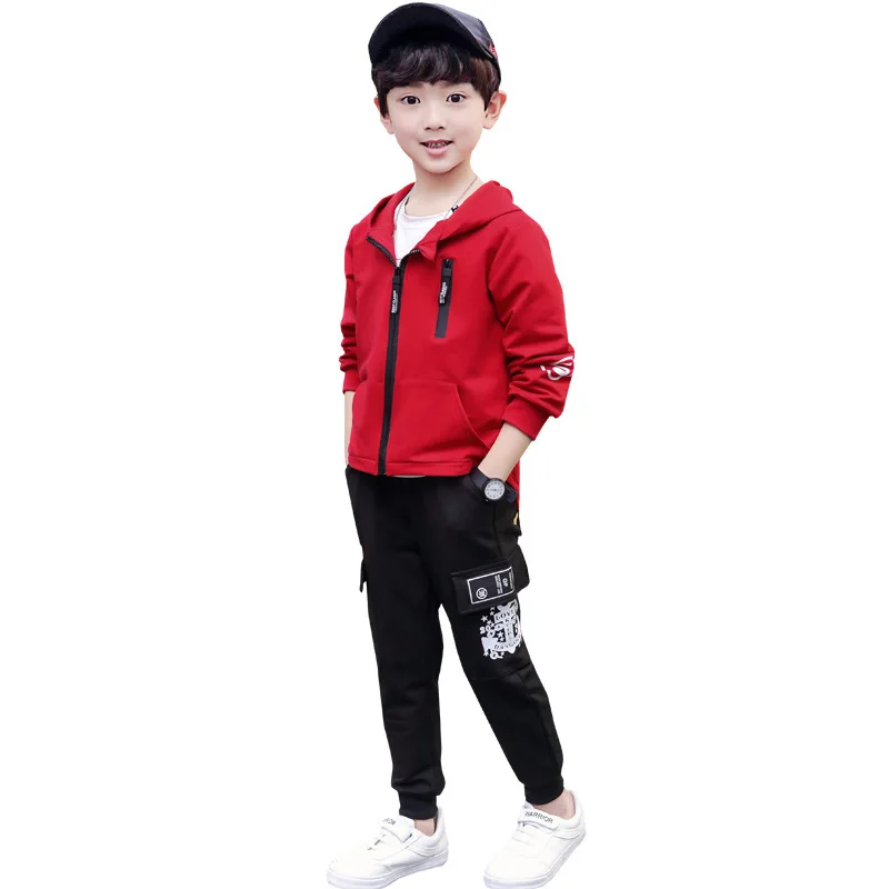 

Slim Spring Autumn Boys Clothing SuitsCoat + Pants2pcs/Set Kids School Outdoor Outfits Teenager Sport Tracksuit High Quality