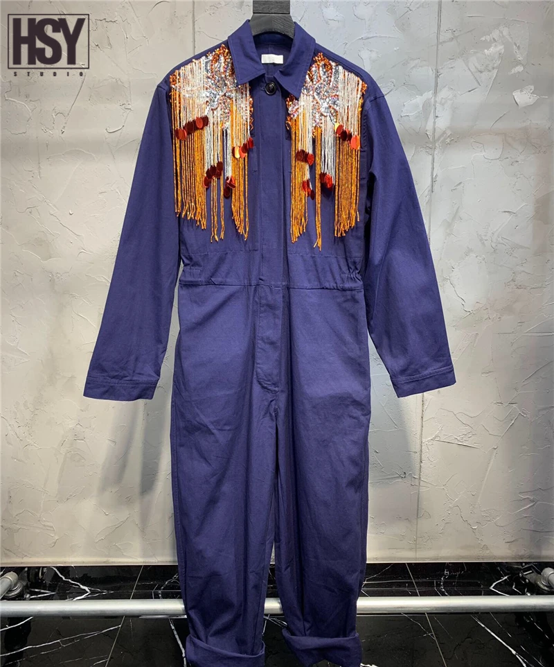 【HSY studo】 2019 Осень Новая мода Показ стиль женские функциональные брюки ручной