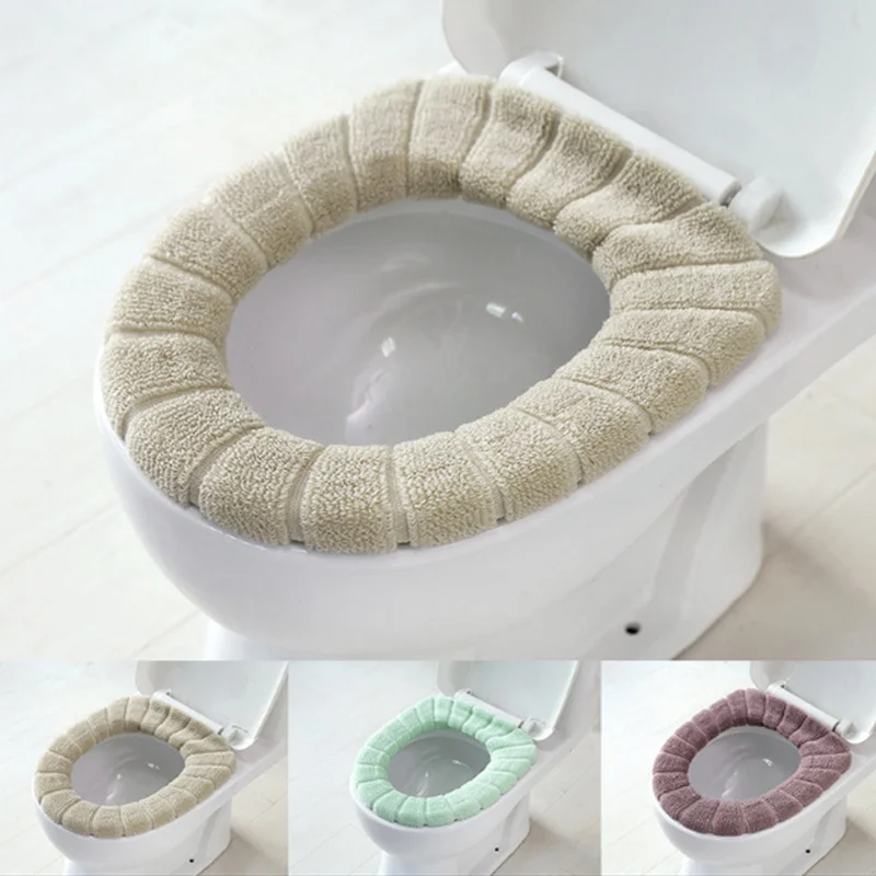 Universal Soft Heated Washable Toilet Seat Mat Set for Home Decor Closestool Mat Seat Case Warmer Toilet Lid CoverAccessories images - 6